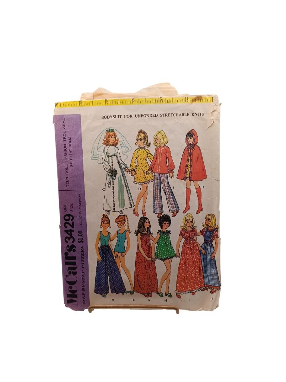 McCalls 3429 Teen Doll Fashion Trousseau Sewing Pattern For 11 1/2" Dolls - 1972